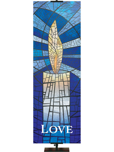 Stained Glass Advent Candle Love - Advent Banners - PraiseBanners
