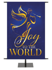Wonders of Advent Joy To The World, Angel Right in Blue, Green, Purple and Red, with gold foil accents