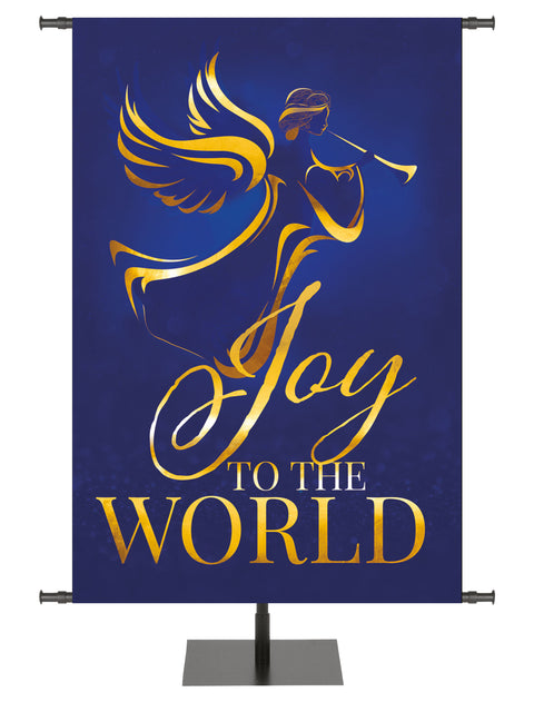Wonders of Advent Joy To The World, Angel Right in Blue, Green, Purple and Red, with gold foil accents