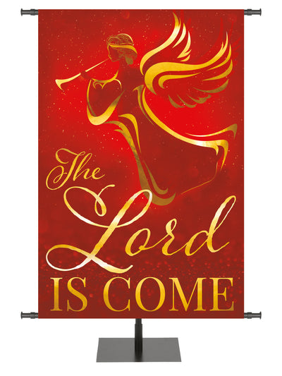 Wonders of Advent The Lord Is Come, Angel Left in Blue, Green, Purple and Red, with gold foil accents