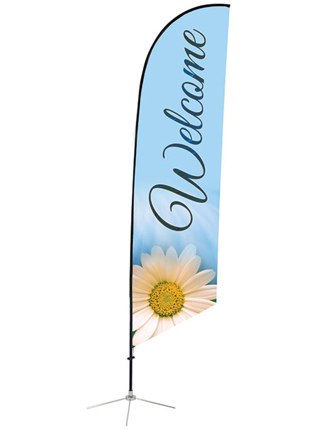 Daisy Angled Welcome Feather Flag - Feather Flags - PraiseBanners