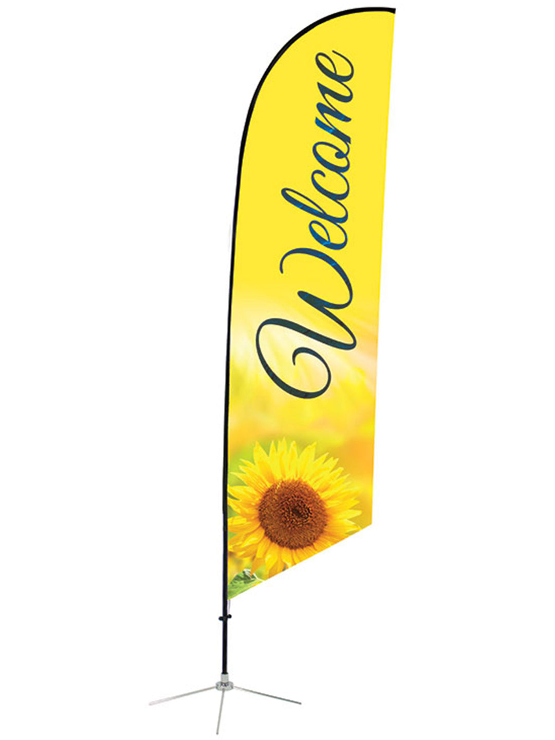 Welcome Sunflower Design 1 Angled Feather Flag - Feather Flags - PraiseBanners