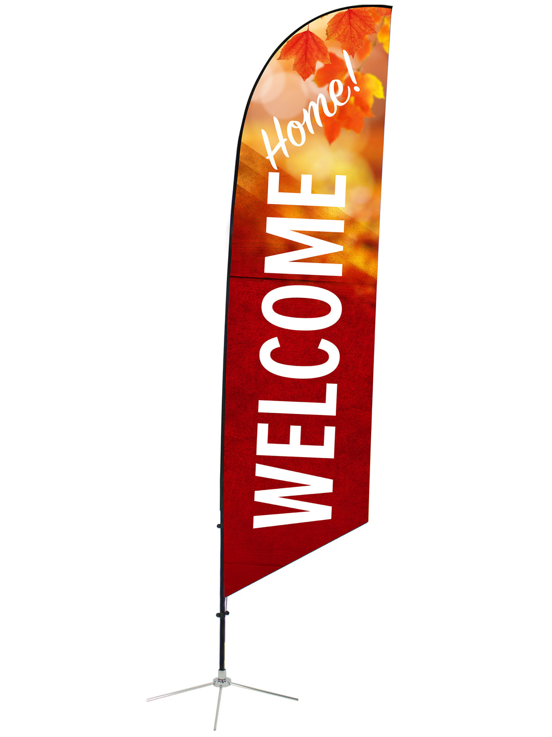 Welcome Home Fall Feather Flag Design 4