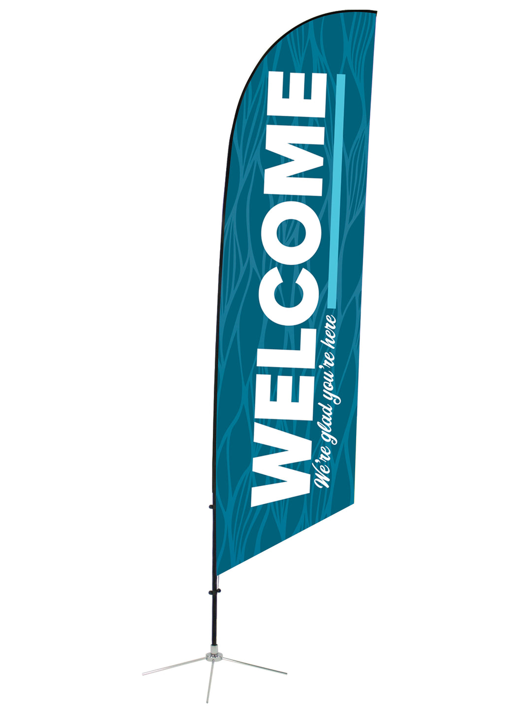 Welcome Angled Feather Flag Woven Design