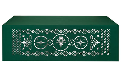Altar Frontal Cloth for Church Altars with Ecclesiastical Collection Star design in blue, green, purple and red.