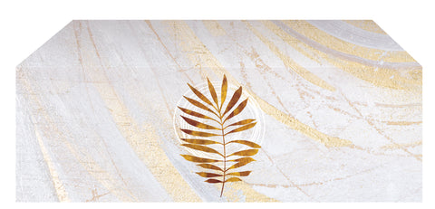 Altar Cloth for Easter Echoes of Easter with Palm Leaf Symbol in golds and bronze on white 