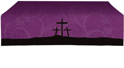 Lenten Altar Cloth Purple with Three Crosses