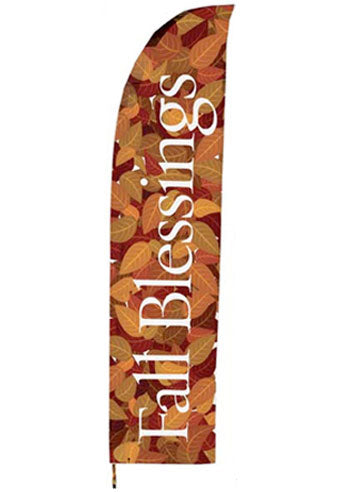 Fall Blessings Angled Lawn Feather Flag - Feather Flags - PraiseBanners