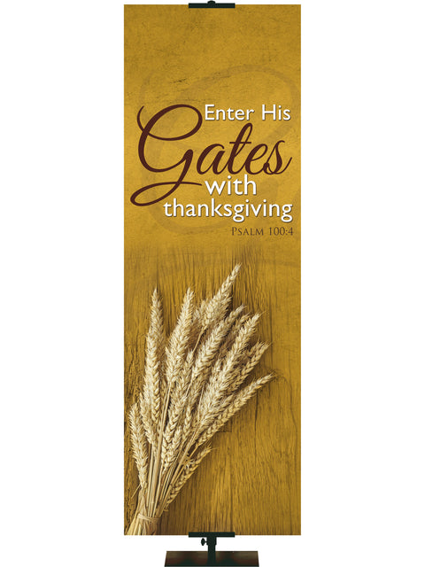 Bountiful Harvest Enter His Gates - Fall- PraiseBanners