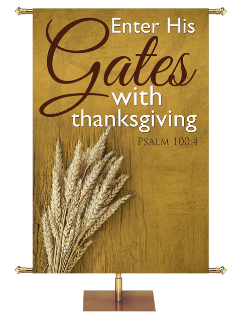 Bountiful Harvest Enter His Gates - Fall- PraiseBanners