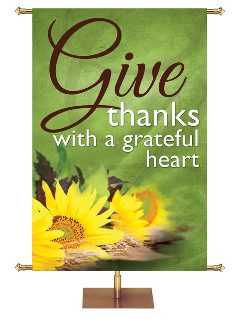 Bountiful Harvest Give Thanks With A Grateful Heart - Fall- PraiseBanners