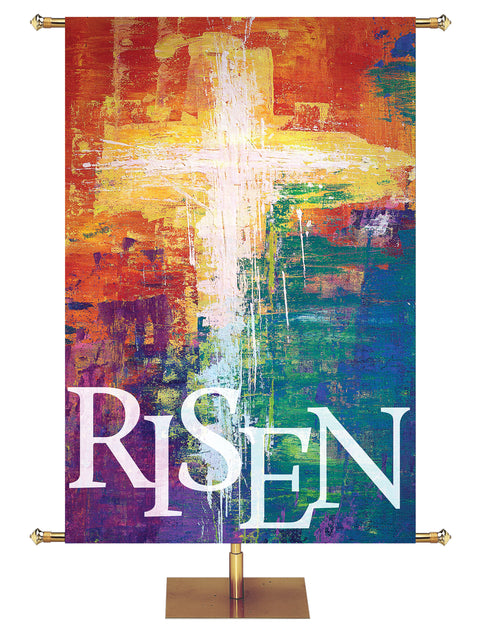 Brush Strokes of Easter Risen - Easter Banners - PraiseBanners