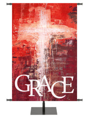 Brush Strokes of Faith Cross and Grace - Year Round Banners - PraiseBanners