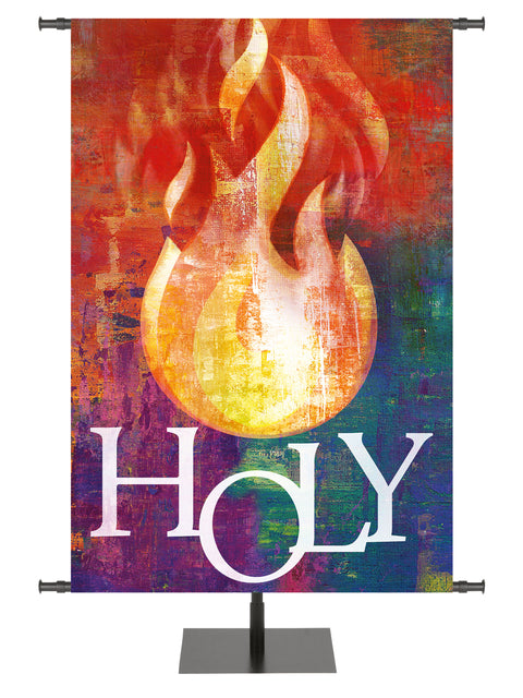 Brush Strokes of Faith Pentecost Flame - Holy - Year Round Banners - PraiseBanners