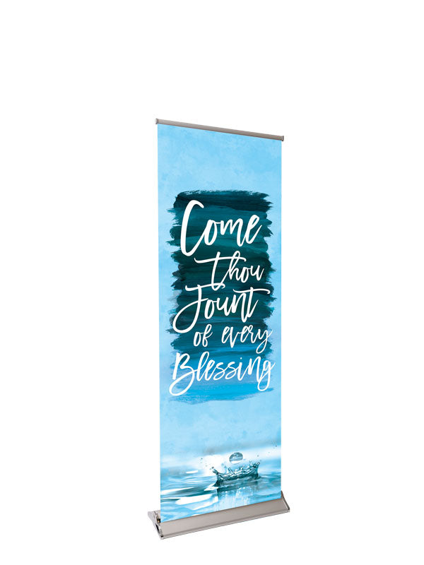 Retractable Banner with Stand Celebration in Song Come thou Fount - Year Round Banners - PraiseBanners