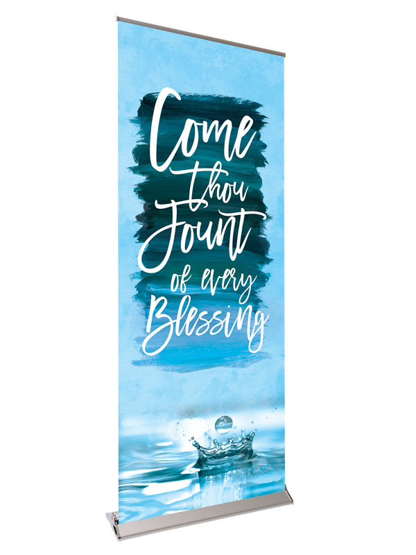 Retractable Banner with Stand Celebration in Song Come thou Fount - Year Round Banners - PraiseBanners