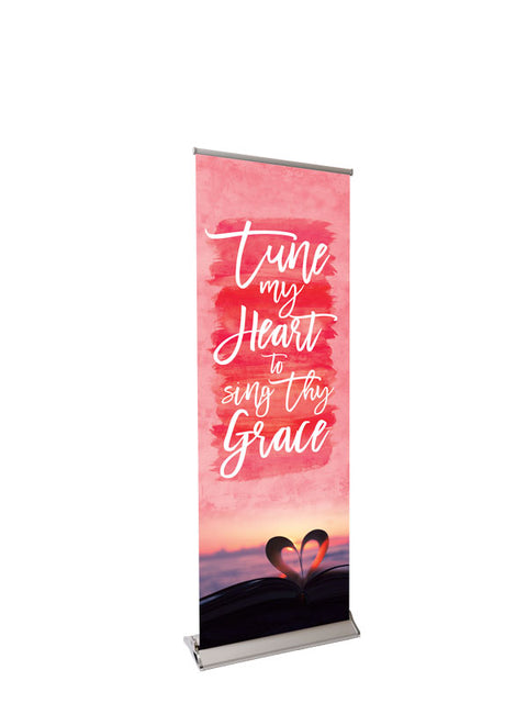 Retractable Banner with Stand Celebration in Song Tune My Heart - Year Round Banners - PraiseBanners