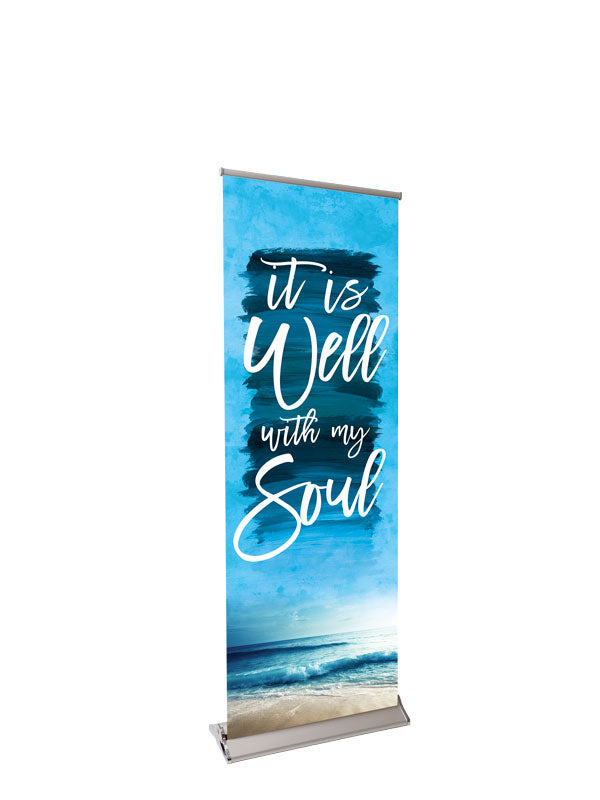 Retractable Banner with Stand Celebration in Song It is Well With My Soul - Year Round Banners - PraiseBanners