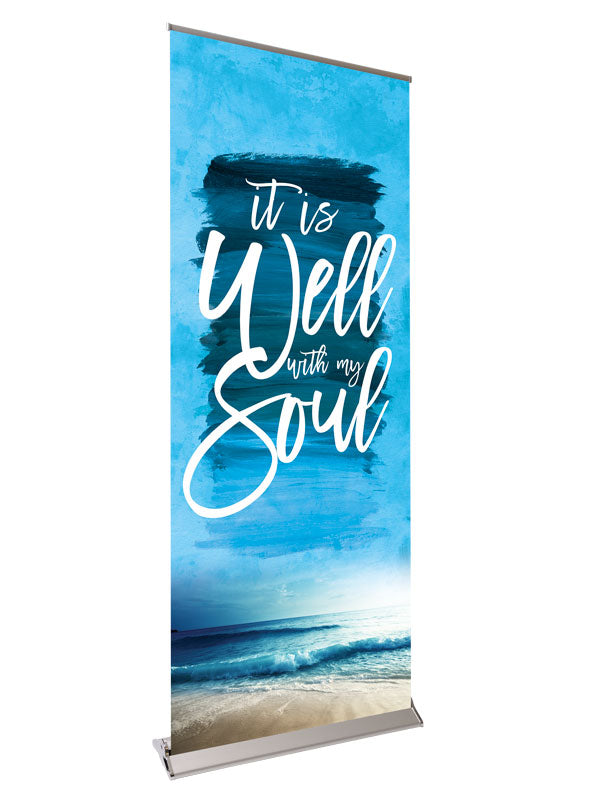 Retractable Banner with Stand Celebration in Song It is Well With My Soul - Year Round Banners - PraiseBanners