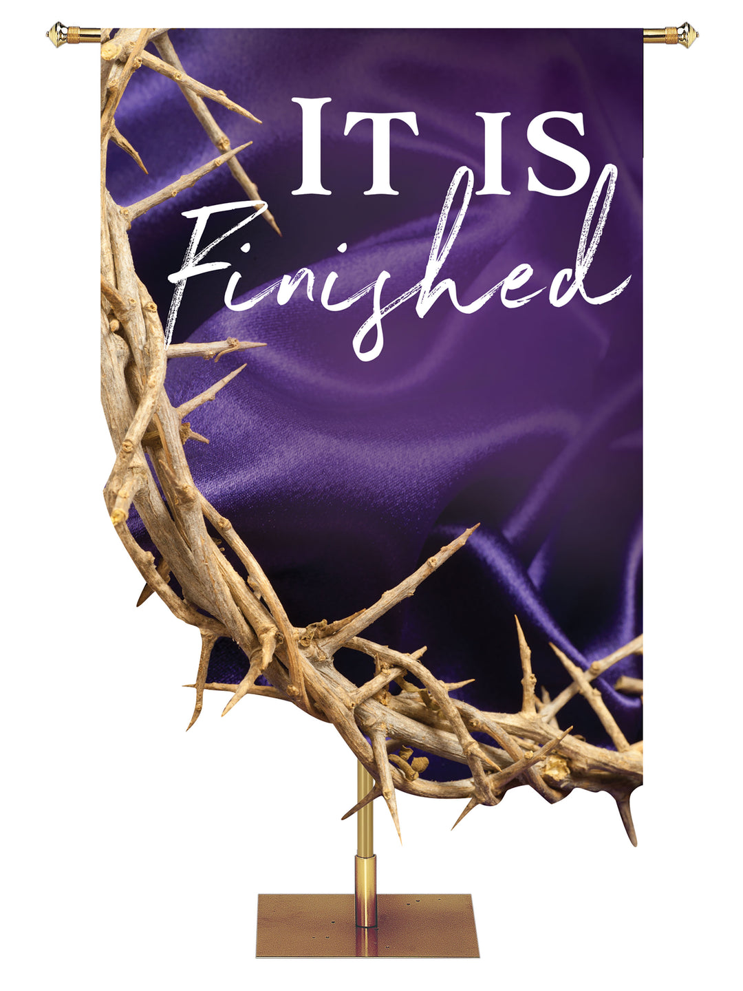 Contours of Easter It Is Finished Crown of Thorns - Easter Banners - PraiseBanners