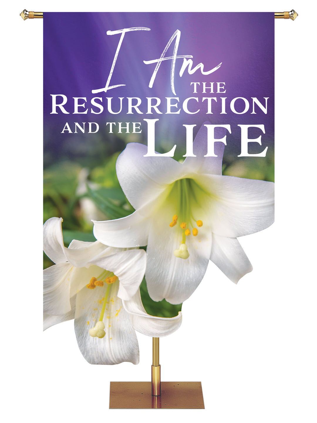 Contours of Easter Resurrection and the Life Lily - Easter Banners - PraiseBanners