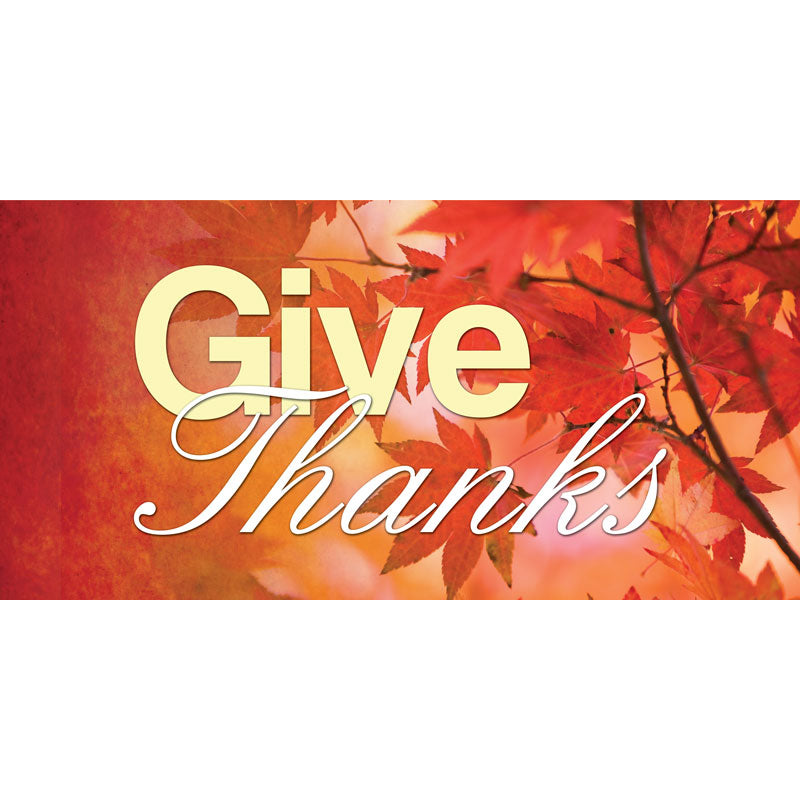 Give Thanks with Fall Leaves Colors of Autumn Horizontal Banners