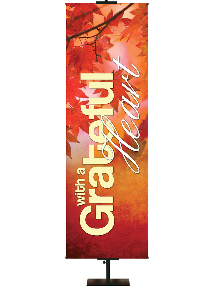 Colors of Autumn With a Grateful Heart - Fall Banners - PraiseBanners