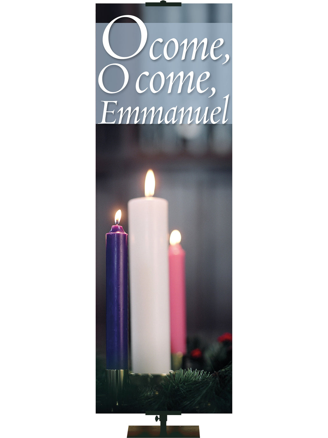 Advent Photo Candle O Come, O Come, Emmanuel - Advent Banners - PraiseBanners