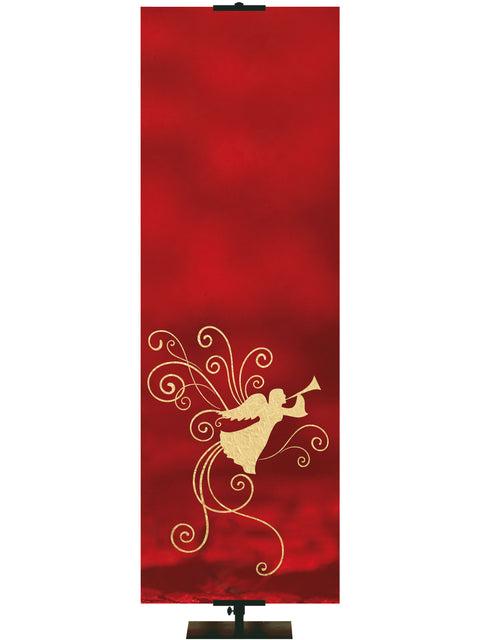 Custom Advent Foil Angel Banner-Left - Custom Advent Banners - PraiseBanners