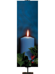 Custom Banner Background for Advent with Photo Candle in Blue or Purple