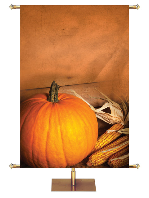 Custom Banner Bountiful Harvest Give Thanks To The Lord - Custom Fall Banners - PraiseBanners