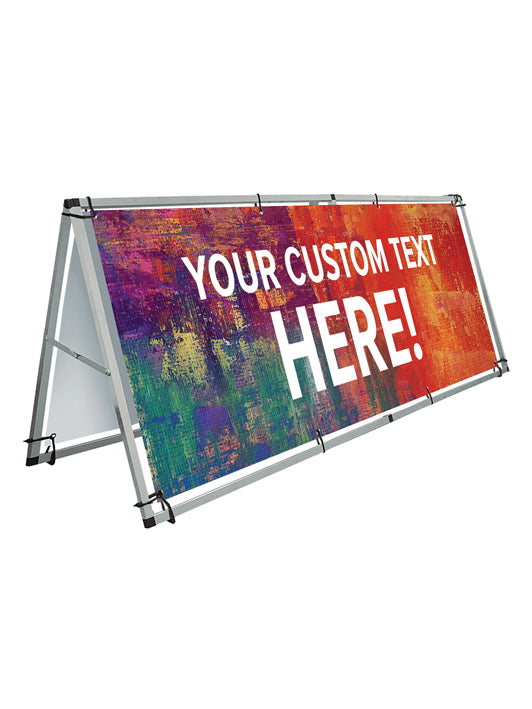 Custom Large Outdoor A-Frame and Vinyl Banner Set - Brush Strokes Design