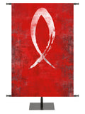 Brush Strokes of Faith Custom Banner Fish - Custom Banners - PraiseBanners