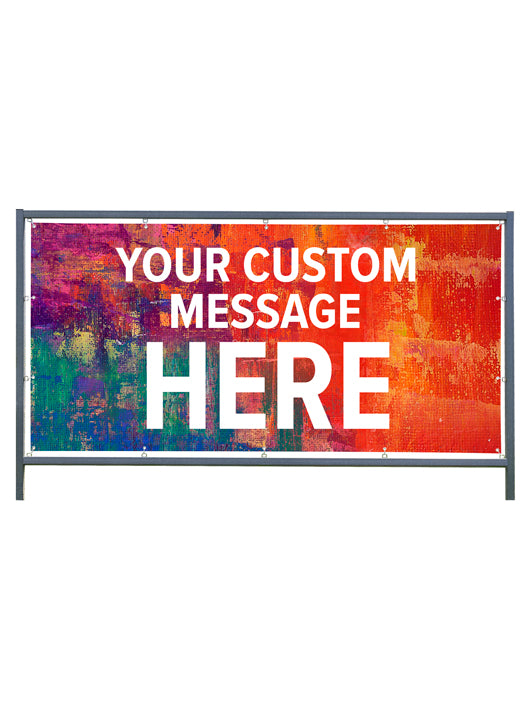 Custom Outdoor Banner with Frame Display - Brush Strokes