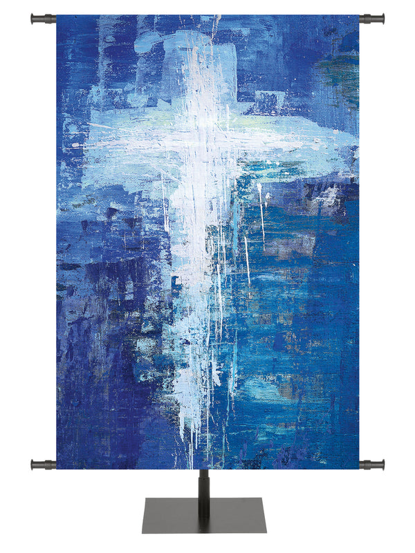 Custom Banner Brush Strokes of Faith Cross