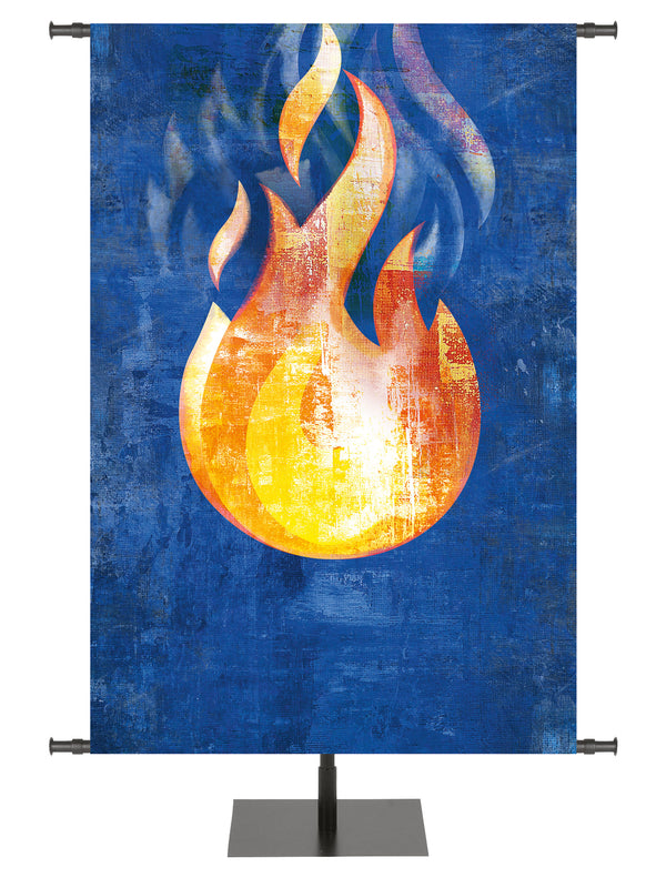 Custom Banner Brush Strokes of Faith Pentecost Flame