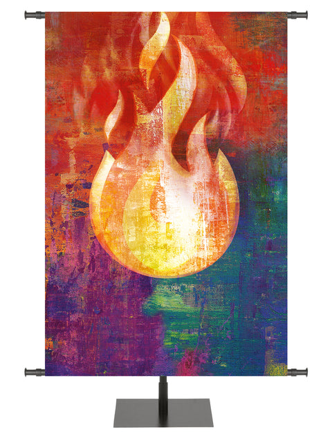 Brush Strokes of Faith Custom Banner Pentecost Flame - Custom Year Round Banners - PraiseBanners