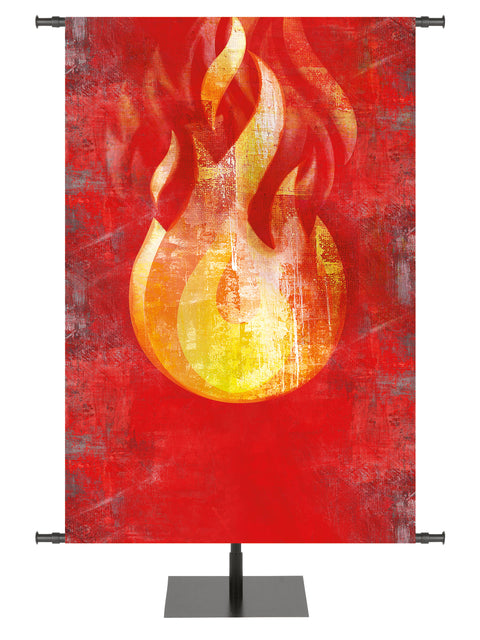 Brush Strokes of Faith Custom Banner Pentecost Flame - Custom Year Round Banners - PraiseBanners