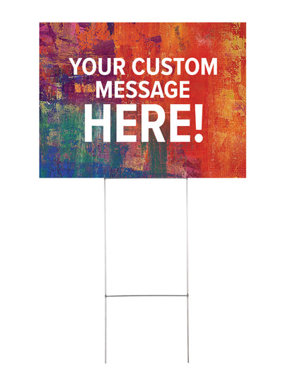 Custom Yard Signs - Brush Strokes of Faith Design - Set of 10