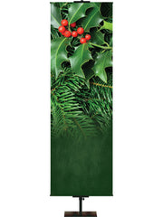 Custom Pine & Holly (Left) - Custom Christmas Banners - PraiseBanners