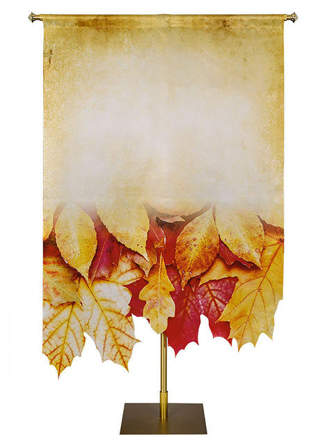 Custom Banner Autumn Contours with Sculpted Fall Leaves (Left)