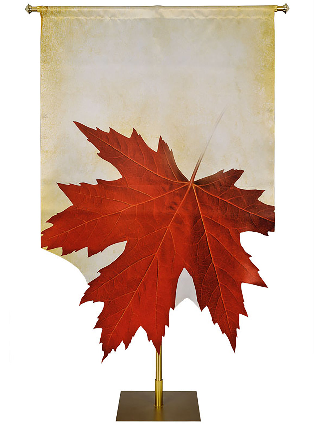 Custom Banner Autumn Contours with Sculpted Red Leaf (Right)