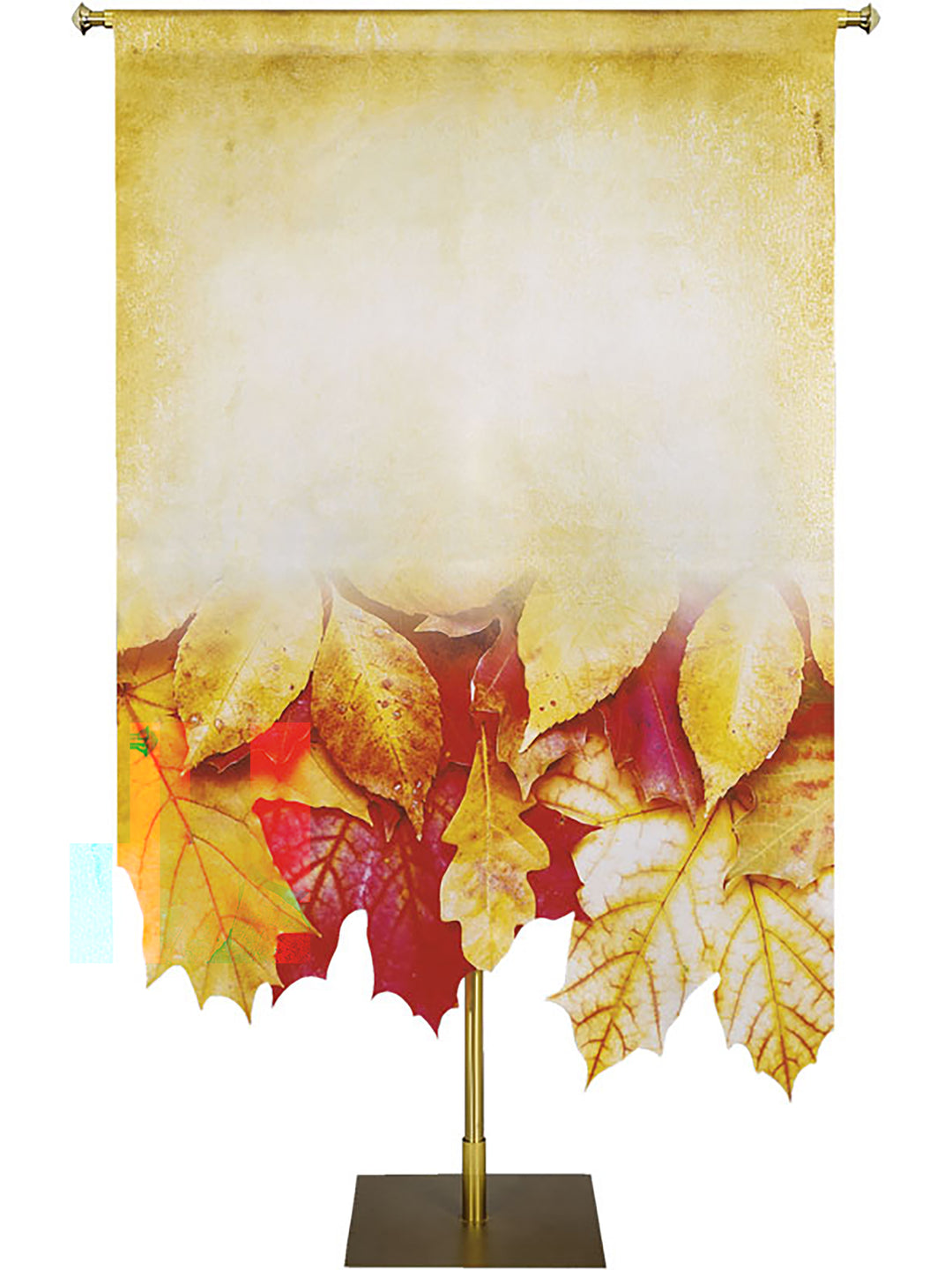 Custom Banner Autumn Contours with Sculpted Fall Leaves (Right)