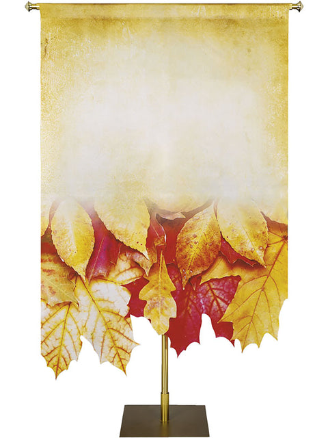 Custom Banner Autumn Contours with Sculpted Fall Leaves (Left)