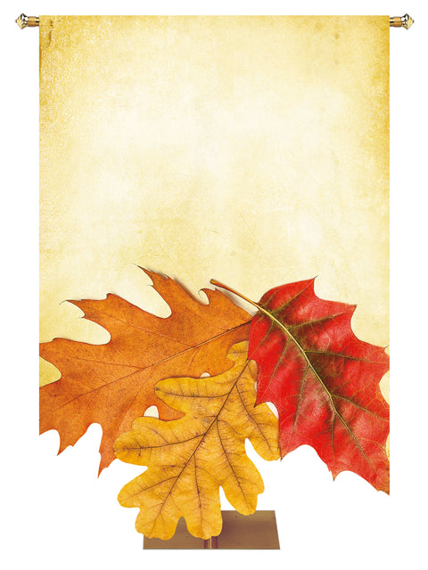 Custom Banner Autumn Contours with Sculpted Gold and Red Leaves (Right)