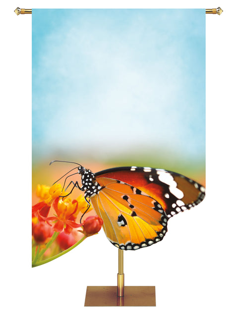 Contours of Spring Custom Banner Monarch Butterfly Right - Custom Easter Banners - PraiseBanners