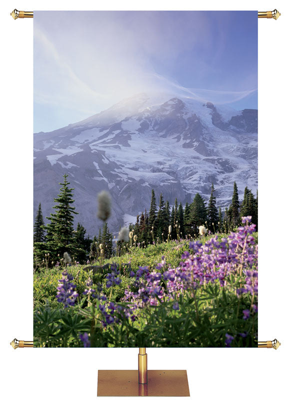 Mountain & Flowers Custom Banner - Custom Year Round Banners - PraiseBanners