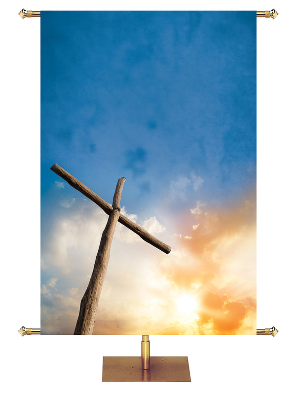 Custom Banner The Living Christ Alleluia He Has Risen - Cross