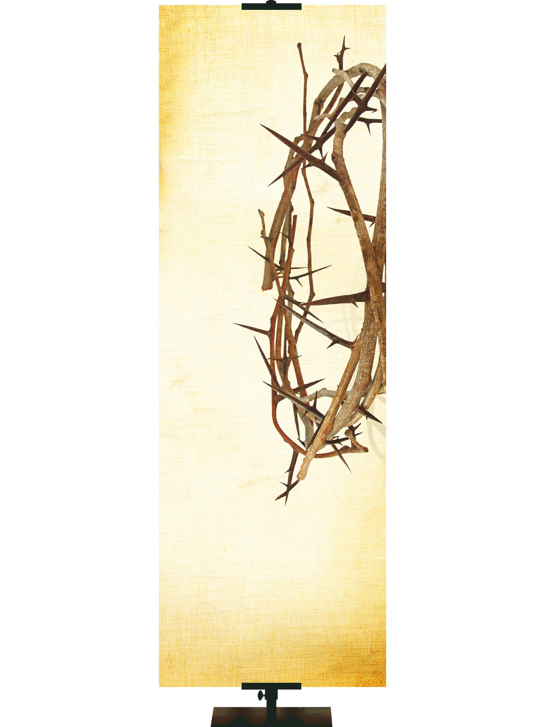 Custom Yellow Linen Crown of Thorns - Custom Easter Banners - PraiseBanners