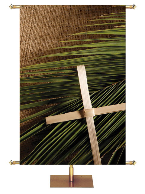 Custom Palm Under Cross - Custom Easter Banners - PraiseBanners